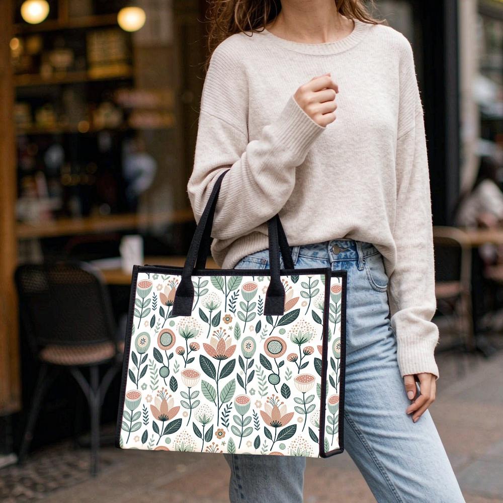 Cute Floral Print Casual Tote Bag