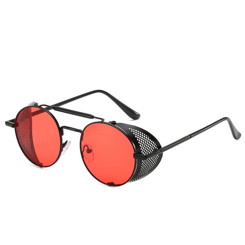 

Steampunk Flip Sunglasses, New Trendy Retro Round Metal Women s Sunglasses, UV Resistant Glasses 66247 красный