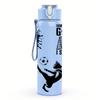 1PC Soccer Goals Player Silhouette Mix 750ml Color Plastic Water Bottle Leakproof Flip Straw Lid For Sports Office Home Use