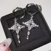 Sparkling Zircon Snowflake Cross Earrings Fashionable Exquisite Creative Punk Earrings Jewelry Daily Party Gifts for Women Girls