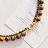 French Natural Boutique Tiger'S Eye Stone Design Double-Layer Necklace Collarbone Chain Female