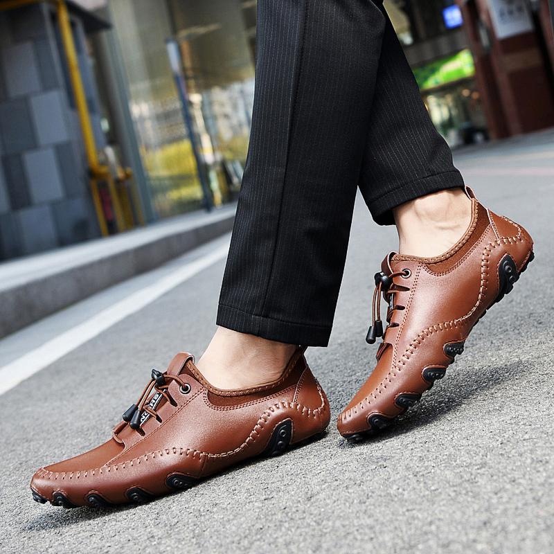 Echtes Leder Casual Leder Schuhe Männer Loafer Komfortables Fahren Schuh Mokassins Mann Wohnungen Schuhe