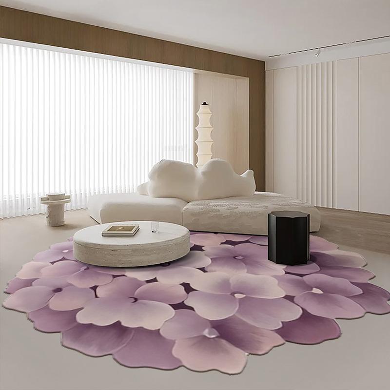 French Style Rugs for Bedroom Thicken Plush Study Mat Irregular Shapes Living Room Decoration Flower Carpet Home Fluffy Soft Rug