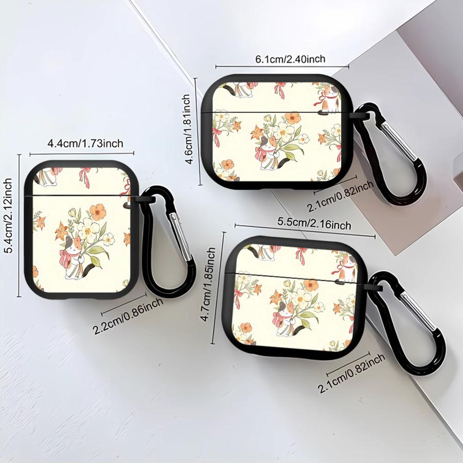 Soft Earphone Cases Cover Case For Airpods 4 1 3 Pro2 Pro Pro3 2 Flower Cat