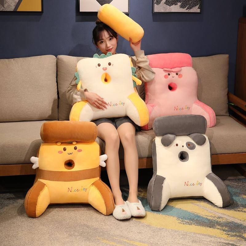 Honeybee Rabbit Cartoon Shape Seat Cushion Multi Functional Reading Pillow Sofa Chair Decorator Plush Waist Cushion Headrest