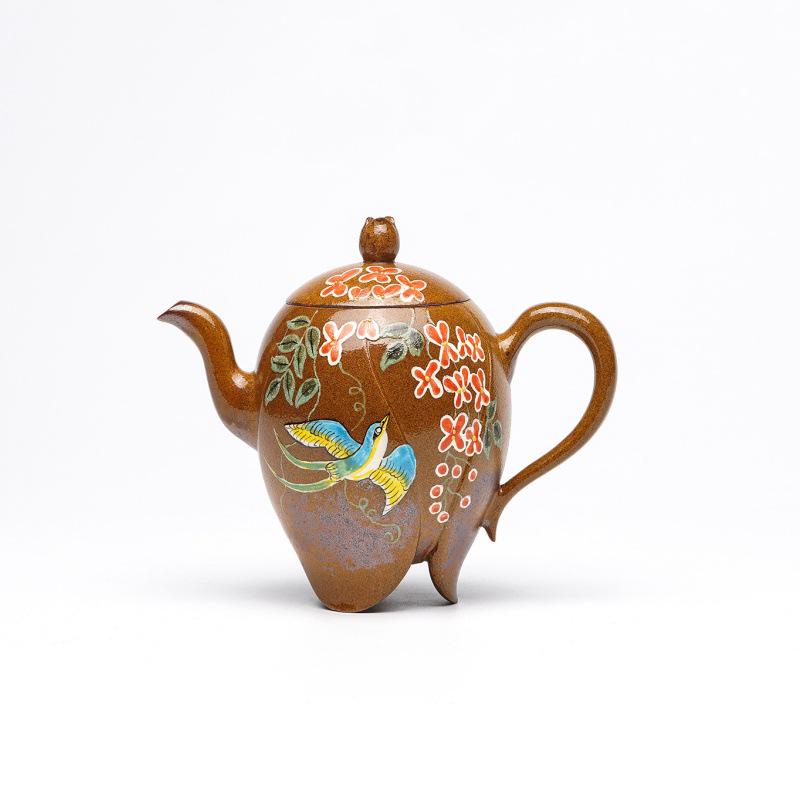 Yixing Zisha High-Temperature Duan Ni Wood-Fired Handmade Teapot by Pingting - Perfect for Gifting