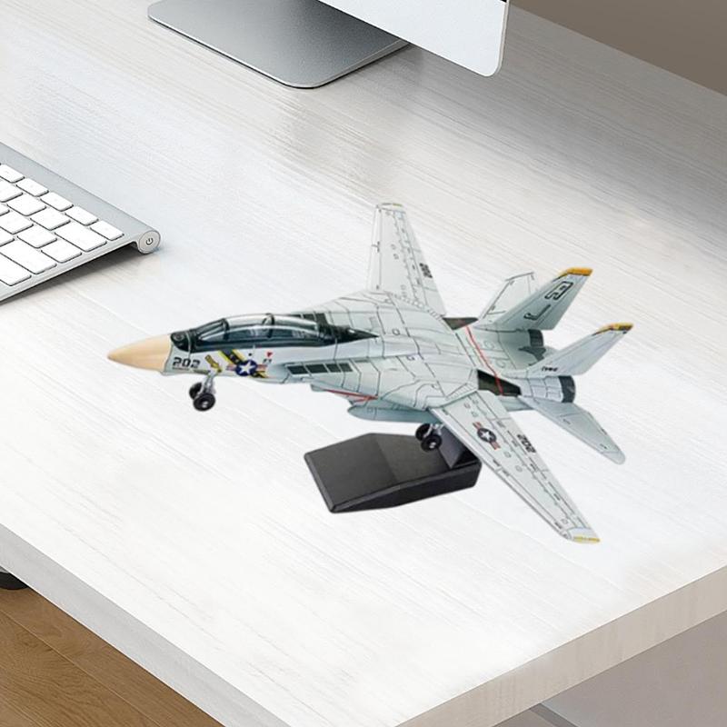 1:72 Scale F-14 Tomcat Fighter Jet Model - White & Black Abs Plastic Aircraft With Detailed Design, 10.24Inch Length