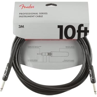 Fender Shielded Cable Professional Series Instrument Cable, Straight/Straight, 10', Black