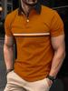 Summer men's short-sleeved POLO shirt Fashion casual comfortable breathable striped design sports men's short-sleeved Polo shirt