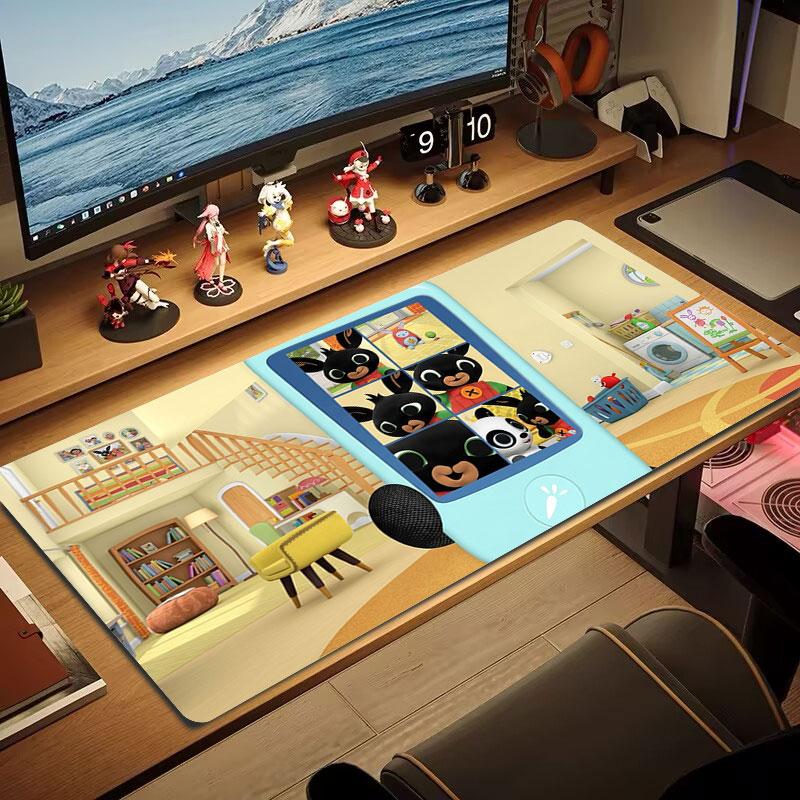 Bing Large Size Mouse Pad Large Gaming Table Cushion Non-slip Laptop Tablet Big Mousepad XXL Mat Mini PC Playmat With Lock edge