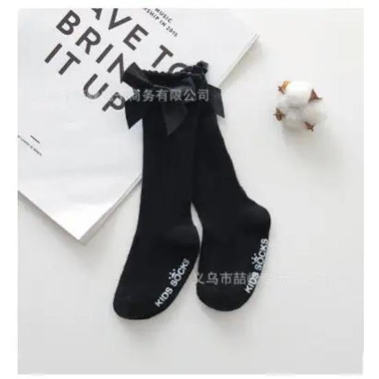 Baby Girls Kids Winter Non-slip Socks Bow Summer Spring Mesh Newborn  Terry Cotton Sokken Princess Knee High Long Socks