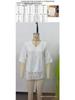 French Forest Style Hollow Embroidery Lace Casual Women's Short Shirt