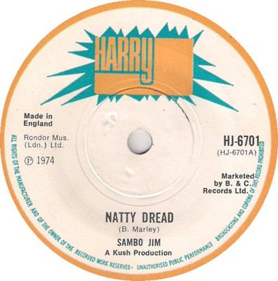 7-Zoll Schallplatte SAMBO JIM - Natty Dread HJ6701 Harry J Records 1974 UK Reggae, Ska & Dub Gebraucht