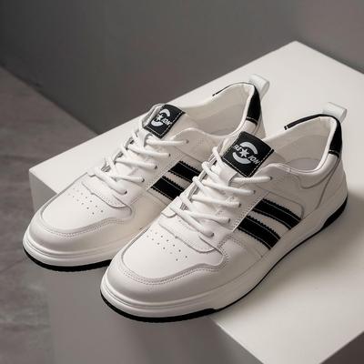 Zapatos Deportivos Planos de Cuero Genuino para Hombre - Moda Otoñal Blancos Casuales, Versátiles de Moda Estilo Forrest Gump