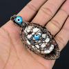 Wild Horse & Blue Evil Eye Pendant Gemstone Jewelry, 999 Copper Wire Wrapped Handmade Pendant, Latest Design Jewelry