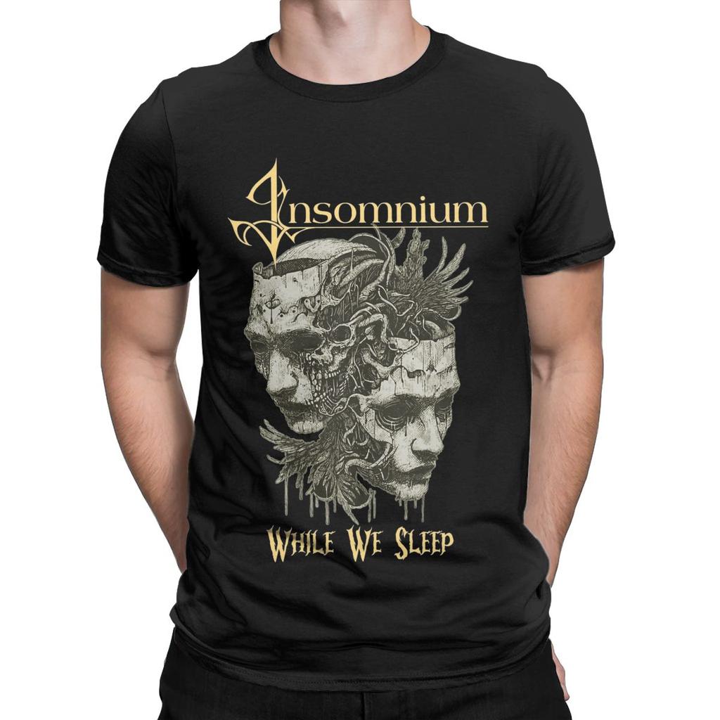 Herren T-Shirt Insomnium While We Sleep Humor Reine Baumwoll-Tees Kurzarm T-Shirt Rundhals Kleidung Große Größe