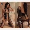 Sexy Sheer Bodystocking One-Piece Crotchless Lingerie Transparent Jumpsuit Mesh Tights Clubwear Costume for Women