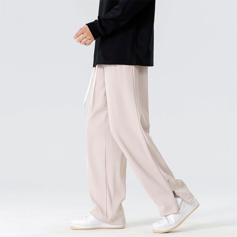

Spring and Autumn New Thin Men s Suit Pants Non-ironing and Drape Casual Pants Straight Loose and Versatile Wide-leg Pants Men 4XL