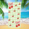 Grünes Vichy-Karo Kirschrosa Schleifen-Print Strandtuch Schnelltrocknend Sandfrei Süßes Handtuch Süßes Frucht-Thema Mädchen Strand Täglich