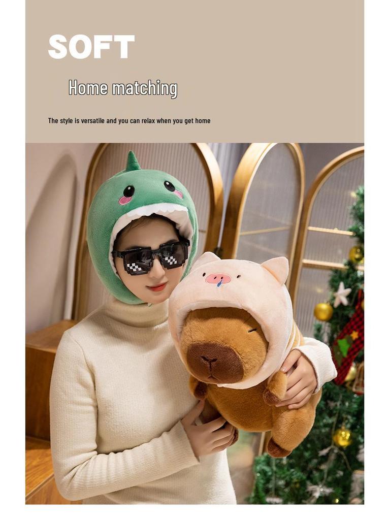 Capybara Plush Toy: Cartoon Backpack & Removable Doll