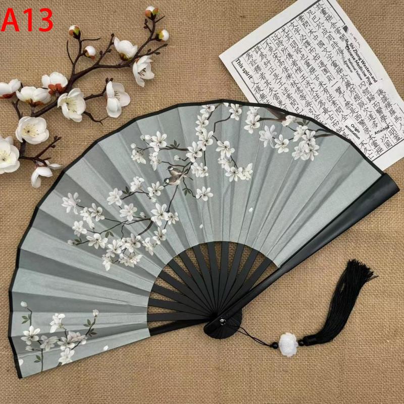 Ventilator pliabil în stil chinezesc, evantai de cârpă de dans clasic, din plastic, de epocă, cu imprimare cu dragon, evantai de mână, recuzită foto, cosplay