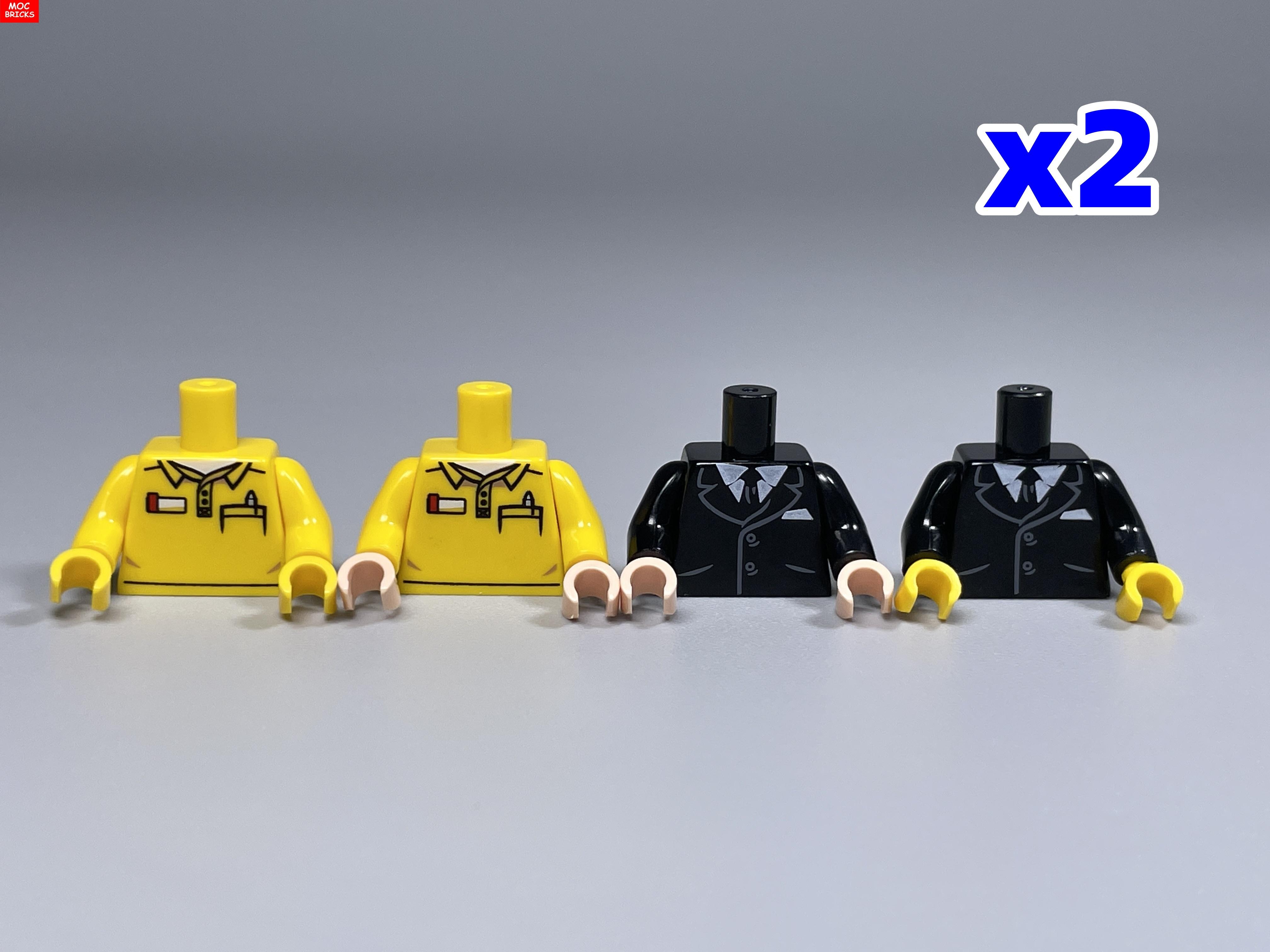 MOC Stenen Pak Serie Chef Bruidegom Torso Stof 4cm Figuur Lichaamsdeel Leren-Gericht Constructieblokken Geassembleerd Speelgoed Poppetje
