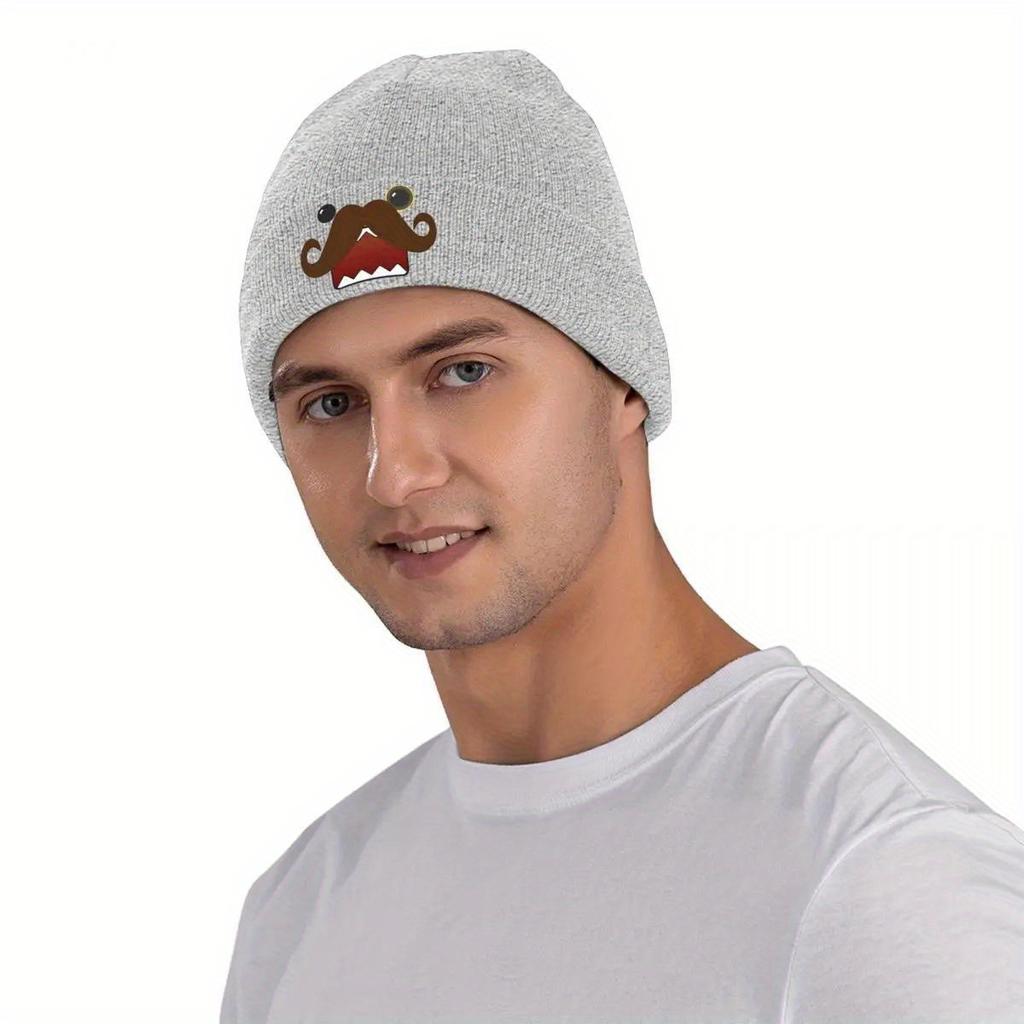 DOMO Mützen Schnurrbart Skullies Beanies Hippie Kopftuch Unisex Erwachsenenmützen Herbst Winter Individuell Street Y2K Mützen Geschenk