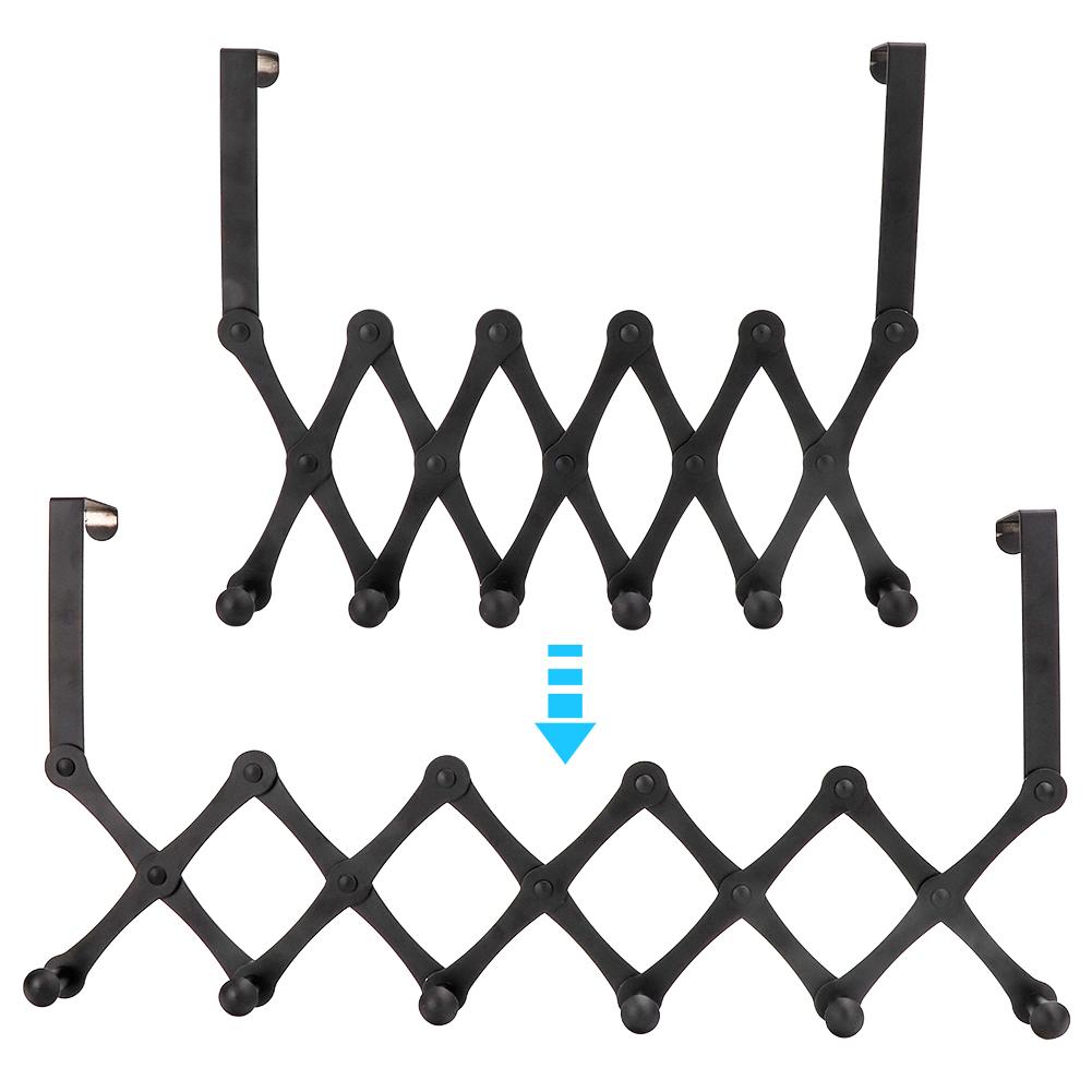 Cârlige Peste Ușă din Oțel Inoxidabil Telescopic Pliabil Suport Pălării Rucsac Agățător Raft Suspendat de Ușă pentru