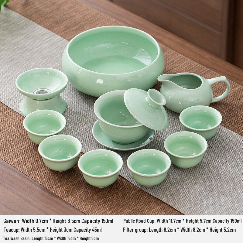 

Celadon Ceramic Koi Fish Kung Fu Tea Set