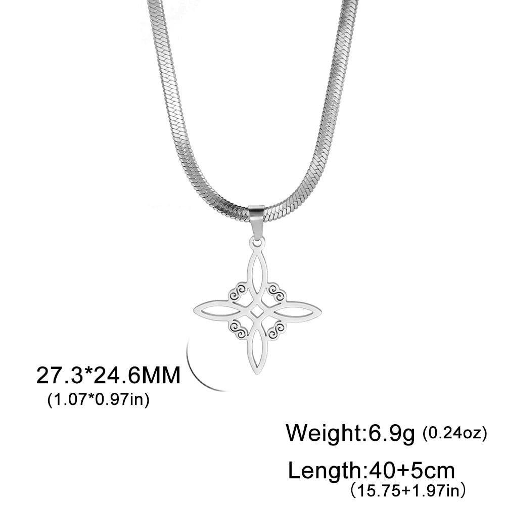 Vintage Witch Knot Necklace for Women Luck Pendant Irish Celtics Protection Amulet Stainless Steel Witchcraft Wicca Jewelry Gift