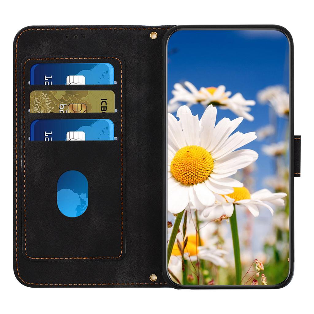 For Samsung Galaxy A06 4G Case PU Leather Floral Phone Cover with Card Slots
