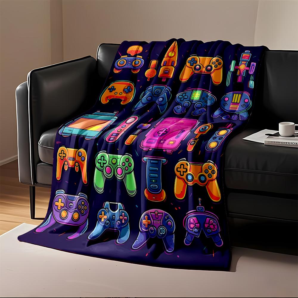 Retro Gaming Controllers Pattern Blanket Flannel blanket for bedroom, living room, sofa, and nap sofas.