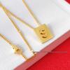 Arc de Triomphe Letter Choker: Brass Gold-Plated Small Square Tag Necklace with Initial Pendant