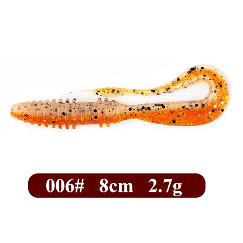 

Приманка с хвостовой нитью FTK, 8 шт., шейкер для приманки, мягкая джиг-головка, подарочные качели, вес 8 см, 2,7 г, рыболовные снасти 006