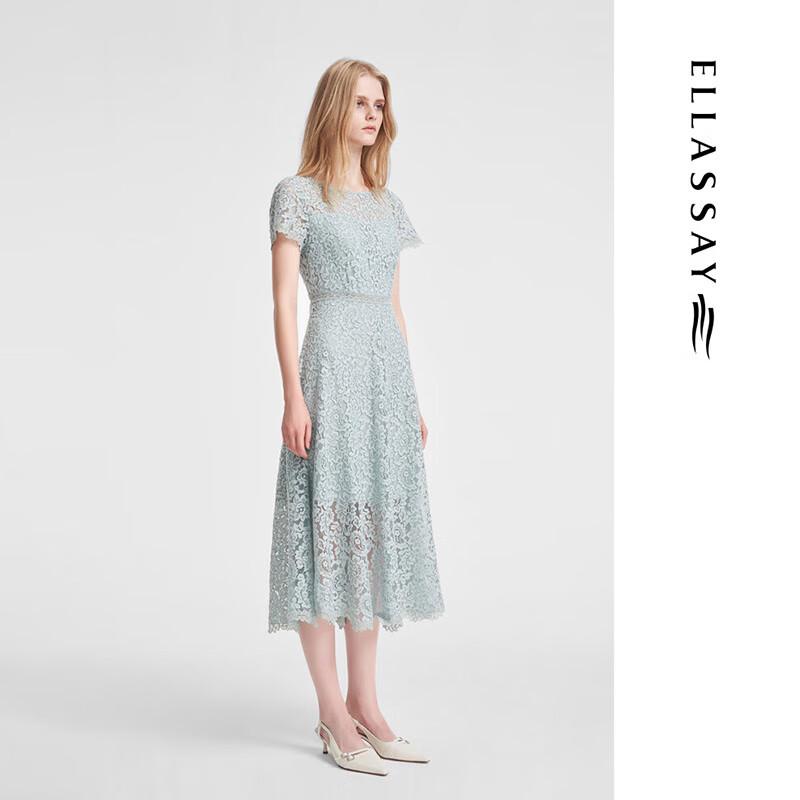 ELLASSAY Elegant Lace Floral A-Line Dress