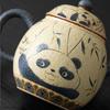 120ml Chinesische Antike Keramik Teekanne Handgefertigt Panda Bambusblatt Teekanne Kugel Loch Filter Schönheitskessel Haushalt Teegeschirr