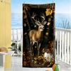 Deer Beach Towel Soft Durable Quick-Dry Comfortable Lightweight Perfect for Traveling Yoga Camping and Swimming