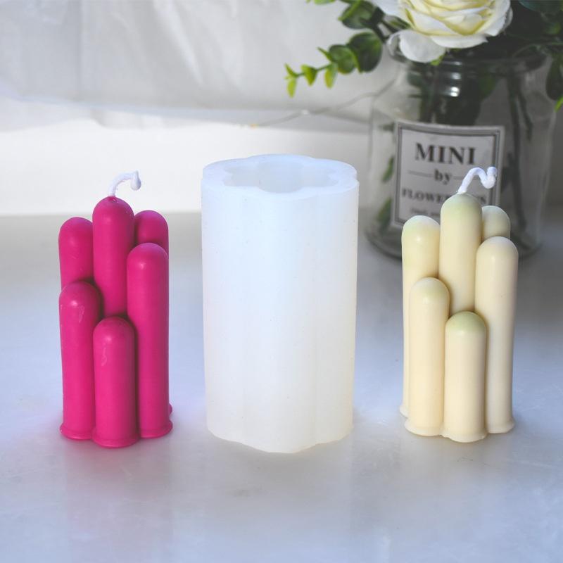7 Irregular Cylindrical Silicone Moulds DIY Scented Candle Shapes Making Furniture Decoration Silicone Moulds