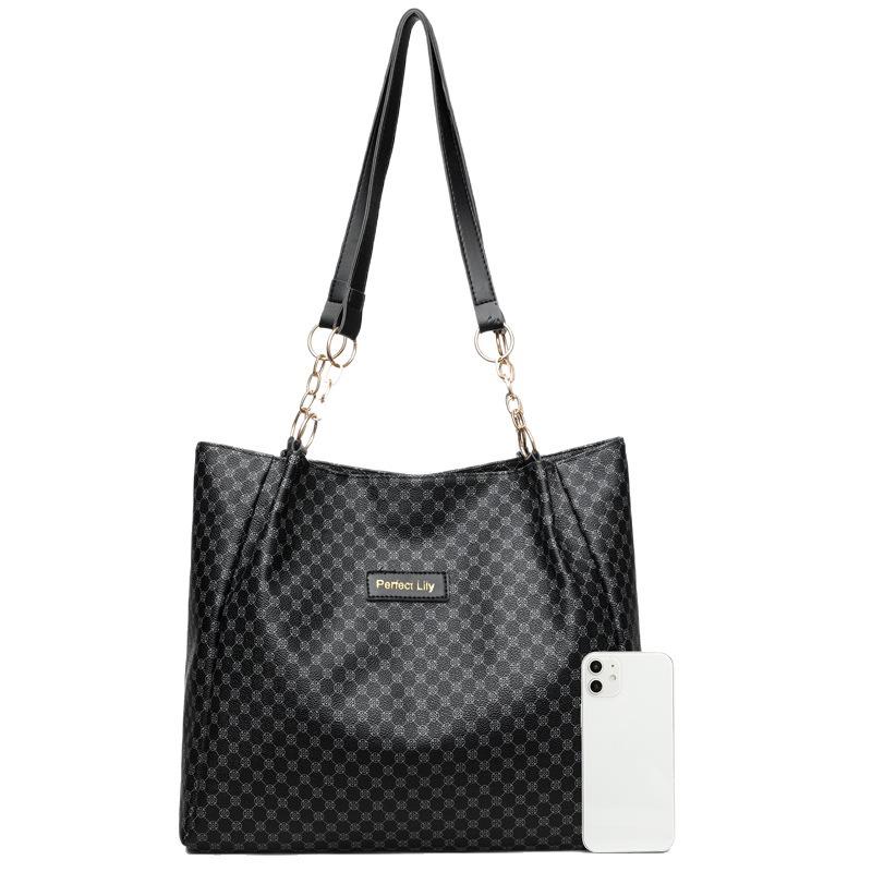 Spring and Summer New Printed Retro Casual Large-capacity Tote Bag Daily Shoulder Bag Underarm Bag Women's Bag