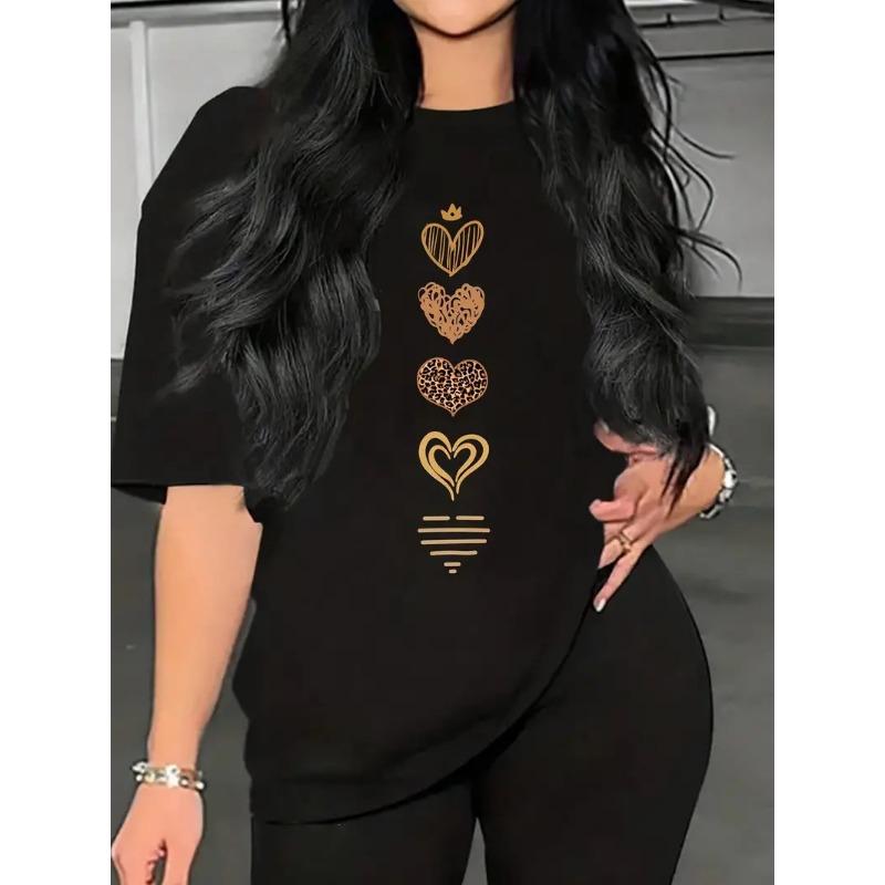 O-neck Butterfly Print Women's Crew Neck T-Shirt Casual Short Sleeve Letter Print Spring Summer Top Tee T Shirt