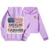 Kids Casual Fashion American Flag Printed Long Sleeve Hooded Sweatshirt
