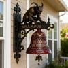 KX4B Krampus Decorative Hanging Ornament, Welcome Sign Farm-Inspired Hanging Decor, Wall-Mounted Cast Iron/Resin Outdoor Accent,
