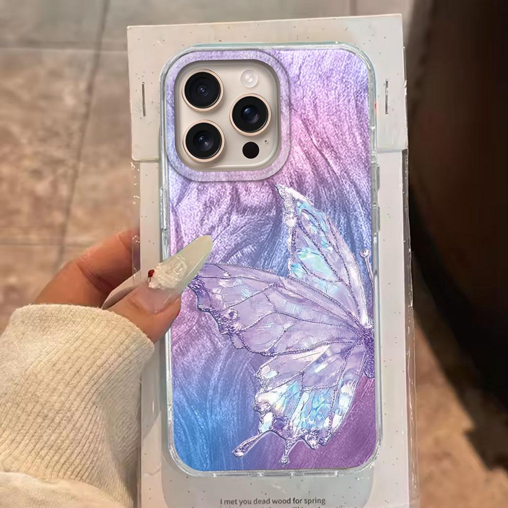 Purple Butterfly Phone Cases For Apple iphone 16 15 14 13 Pro Max 7 16e 16plus Girls Schmetterlinge Silicone Couple Fundas Cover