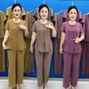 Summer 2026 Elegant Slimming Plus Size Ice Silk Two-Piece Set for Moms