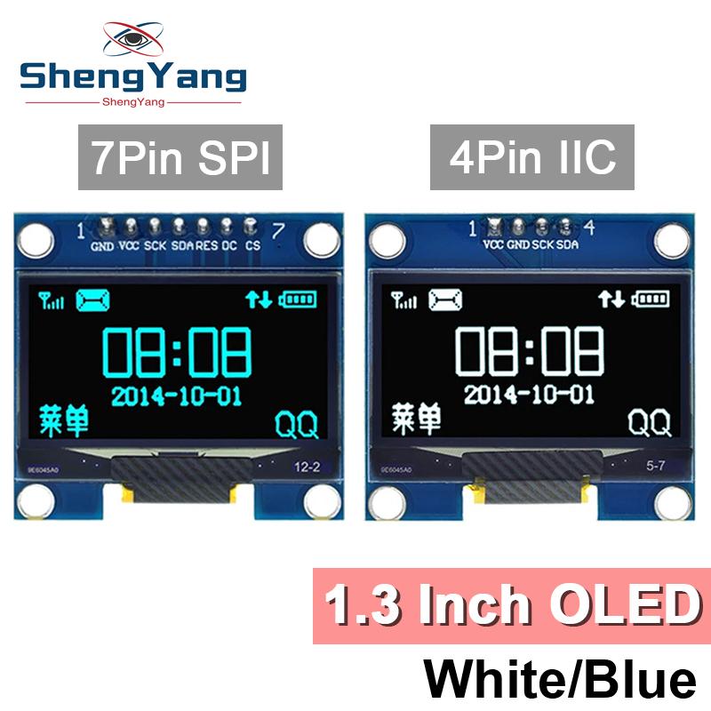 TZT 1,3 Zoll OLED-Modul SPI/IIC I2C Kommunikation weiß/blau Farbe 128X64 1,3 Zoll OLED LCD LED Display-Modul 1,3" OLED-Modul