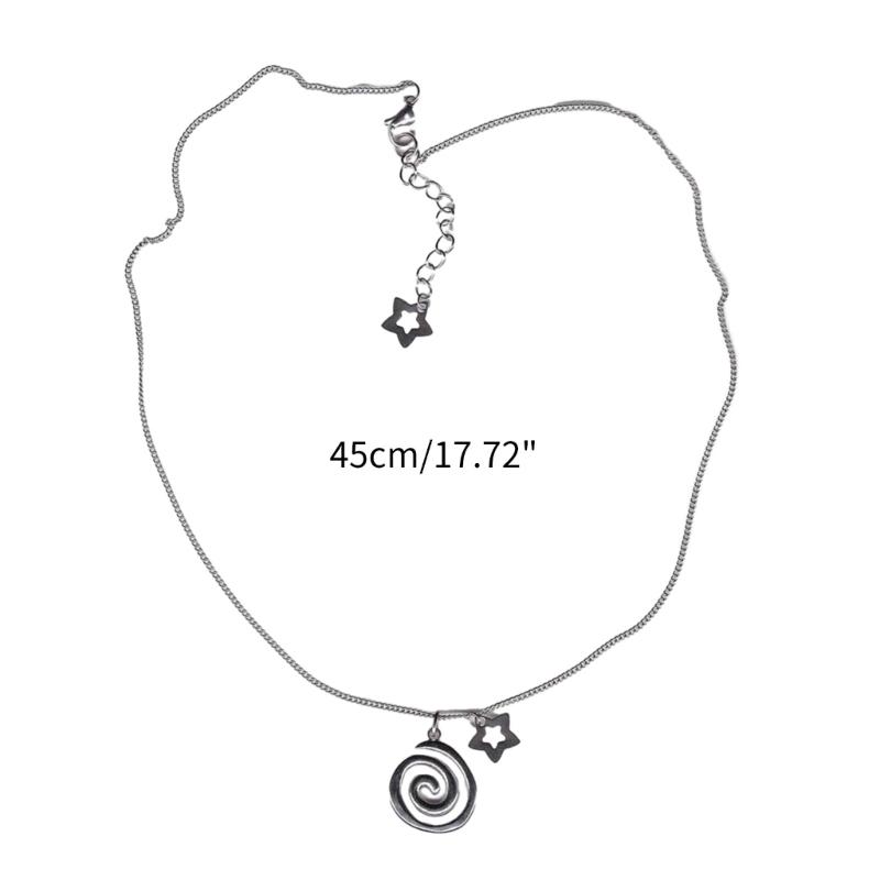 Mode Vortex Stern Anhänger Halskette Einfache Y2K Choker Halskette Süße Coole Schlüsselbeinkette Sommer Schmuck