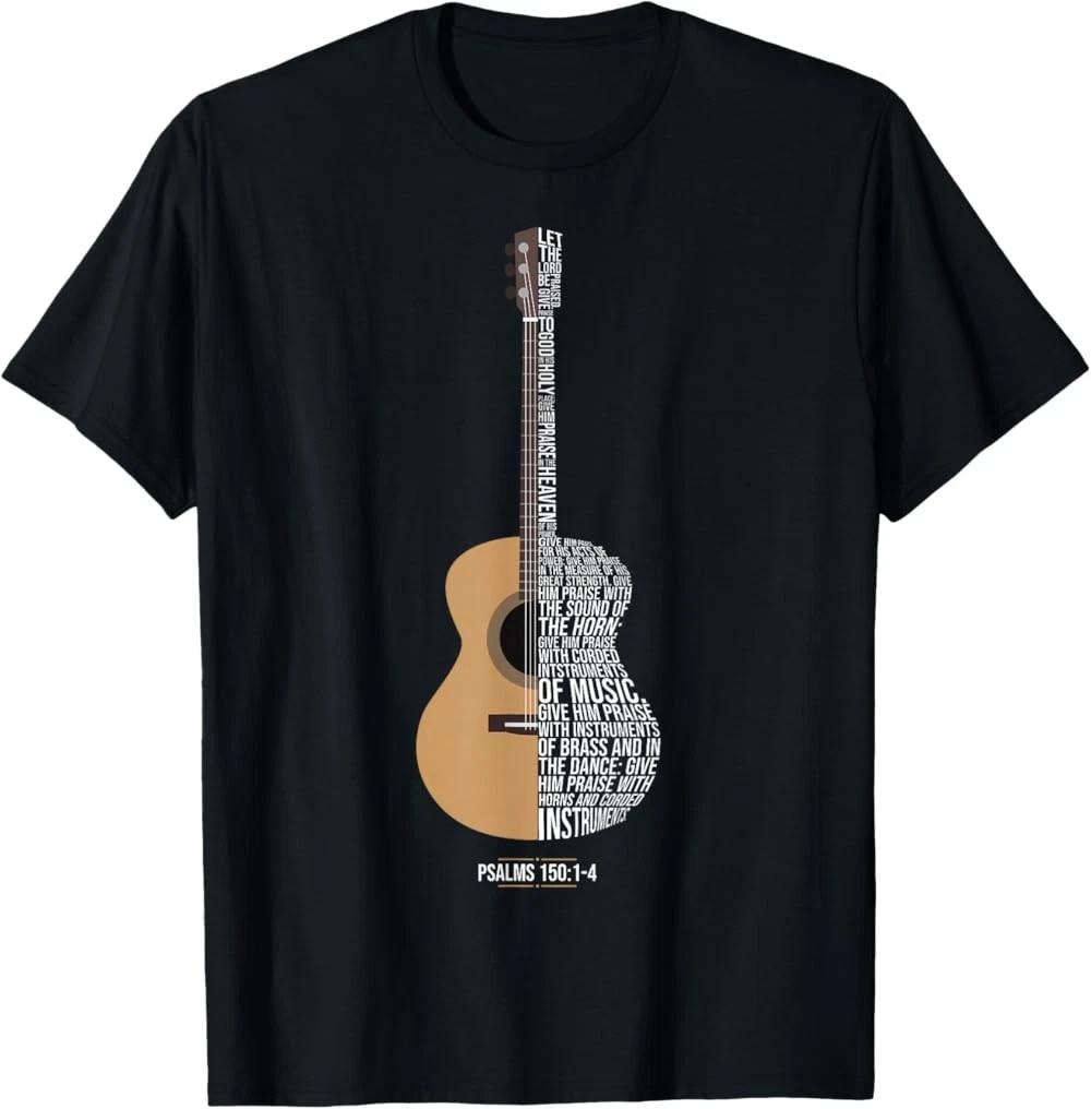 RARE! Praise Him With The Strings Psalm 150 Acoustic Guitar Player T-Shirt 3XL
