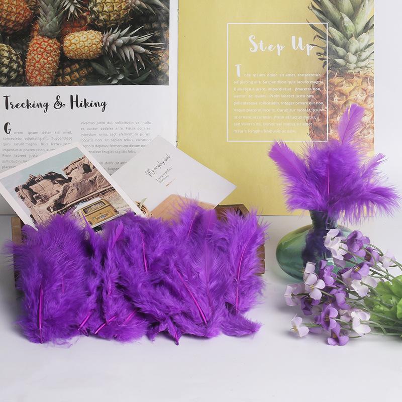 50Pcsdy Color Bamboo Tube Feather Turkey Feather Jewelry Accessories Crafts Pet Toys Decorative Materials