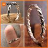 Huitan Metal Silver Color Twist Design Finger Ring for Women Daily Wear Fashionable Versatile Female Rings Statement Jewelry