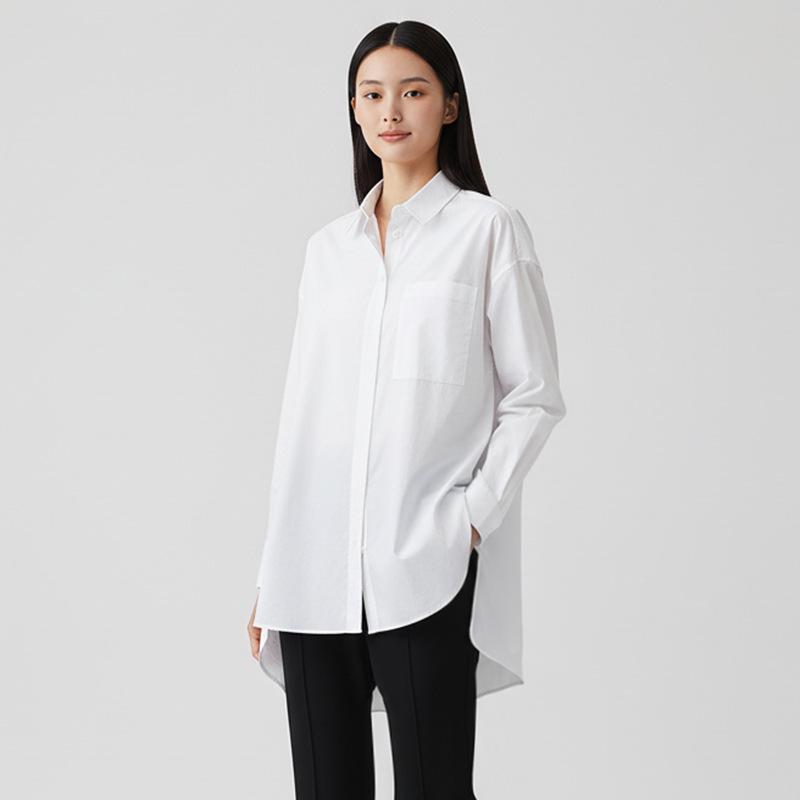 Spring Women s Cotton Oxford Stripe Long-Sleeve Cardigan Shirt Extra Large